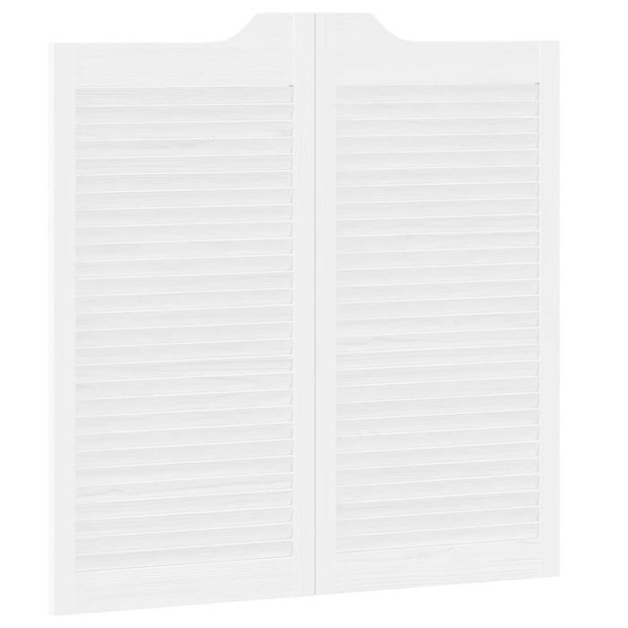 Uși oscilante 2 pcs Alb Lemn masiv de pin WALTI