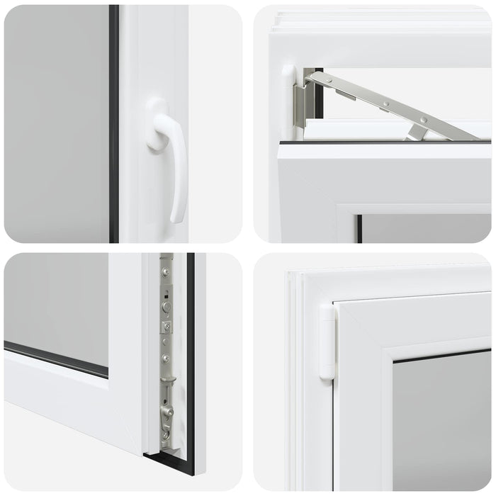 Fereastră pentru subsol RISOR 100 x 60 cm PVC și Sticlă Alb WALTI