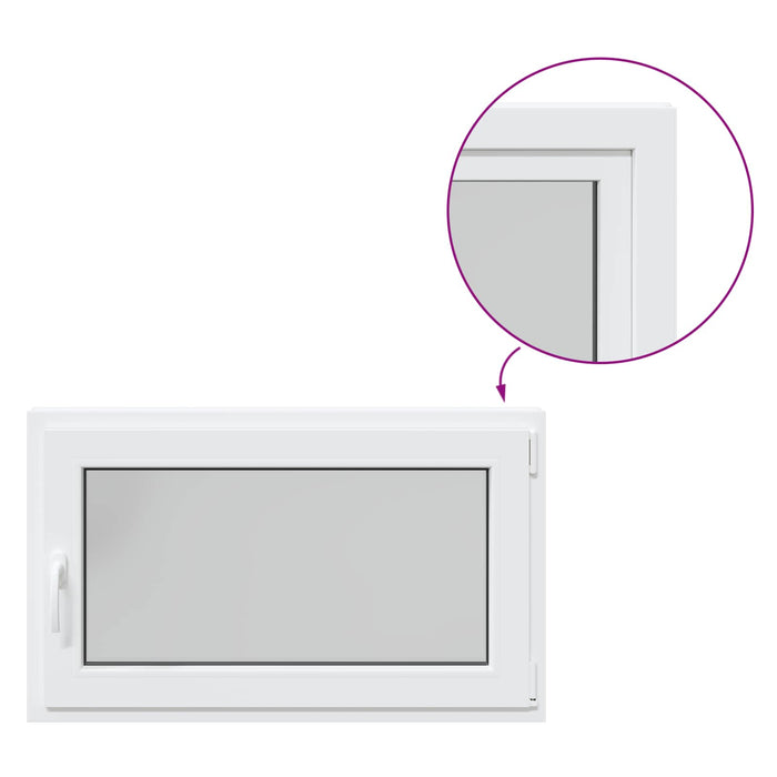 Fereastră pentru subsol RISOR 100 x 60 cm PVC și Sticlă Alb WALTI