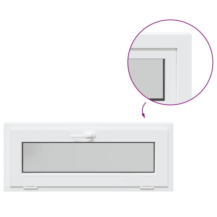 Fereastră pentru subsol RISOR 100 x 40 cm PVC și Sticlă Alb - WALTI WALTI