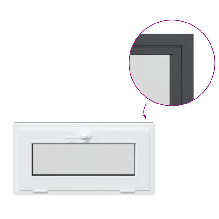 Fereastră pentru subsol RISOR 80 x 40 cm PVC și Sticlă Antracit - WALTI WALTI