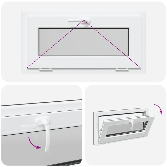 Fereastră pentru subsol RISOR 80 x 40 cm PVC și Sticlă Antracit - WALTI WALTI