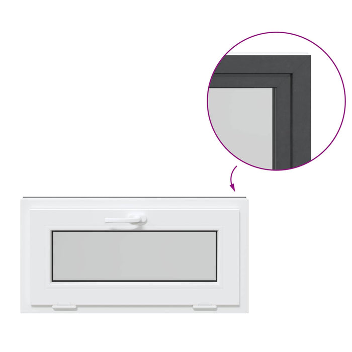 Fereastră pentru subsol RISOR 80 x 40 cm PVC și Sticlă Antracit - WALTI WALTI