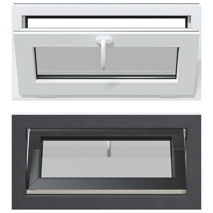Fereastră pentru subsol RISOR 80 x 40 cm PVC și Sticlă Antracit - WALTI WALTI