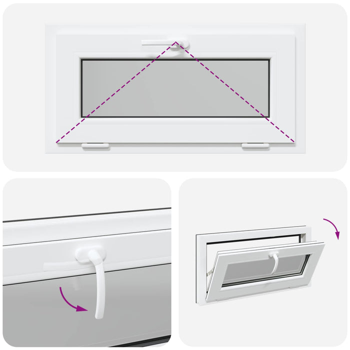 Fereastră pentru subsol RISOR 80 x 40 cm PVC și Sticlă Antracit - WALTI WALTI