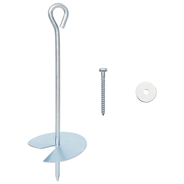 Ancoră de Pământ 10 pcs Argintiu Ø10 x 30 cm Metal Galvanizat WALTI