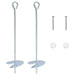 Ancoră de Pământ 2 pcs Argintiu Ø10 x 40 cm Metal Galvanizat - WALTI WALTI