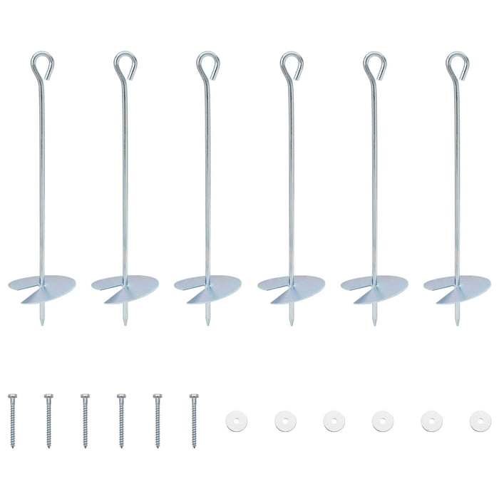 Ancoră de Pământ 6 pcs Argintiu Ø10 x 40 cm Metal Galvanizat - WALTI WALTI