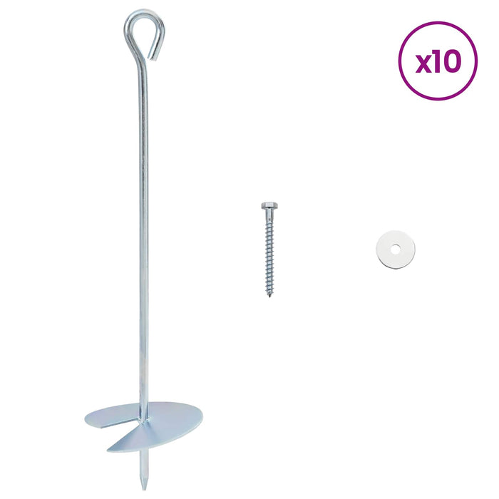 Ancoră de Pământ 10 pcs Argintiu Ø10 x 40 cm Metal Galvanizat WALTI