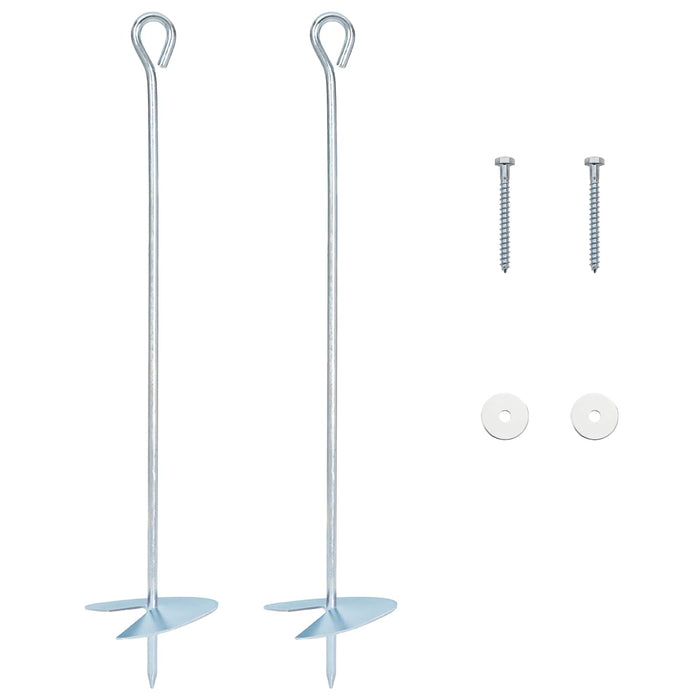 Ancoră de Pământ 2 pcs Argintiu Ø10 x 50 cm Metal Galvanizat WALTI