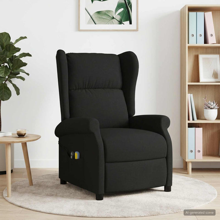 Fotoliu recliner electric cu spătar înclinat Negru Țesătură WALTI