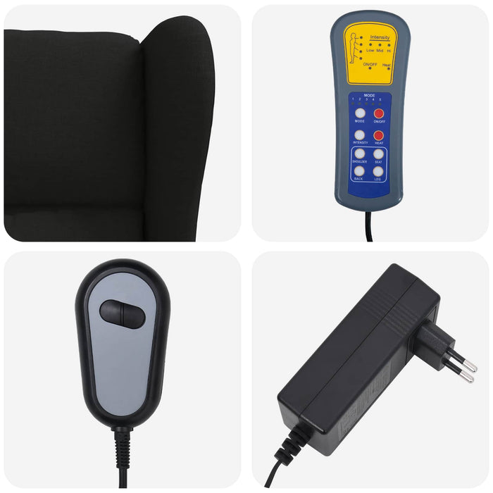Fotoliu recliner electric cu spătar înclinat Negru Țesătură WALTI