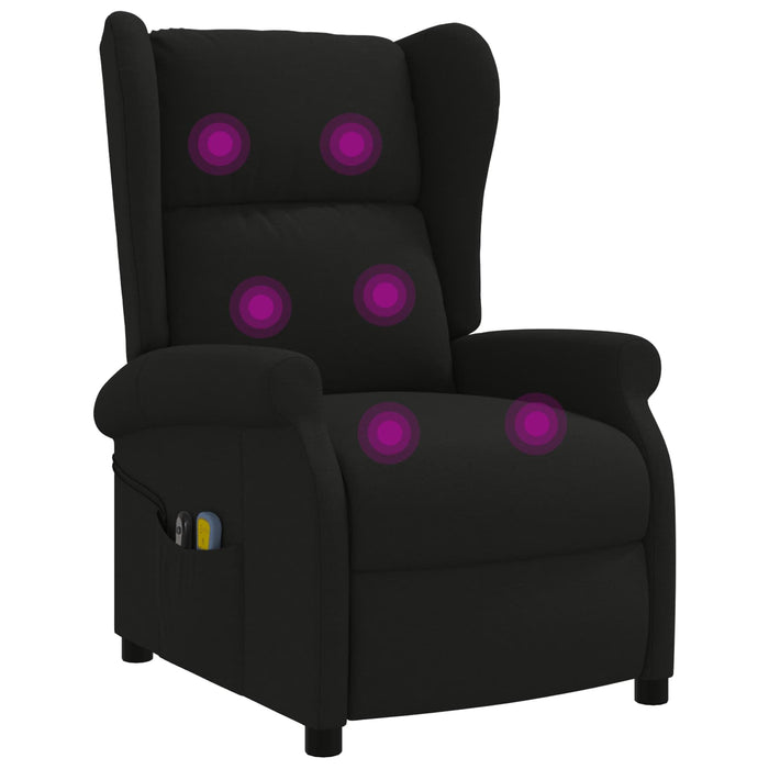 Fotoliu recliner electric cu spătar înclinat Negru Țesătură WALTI