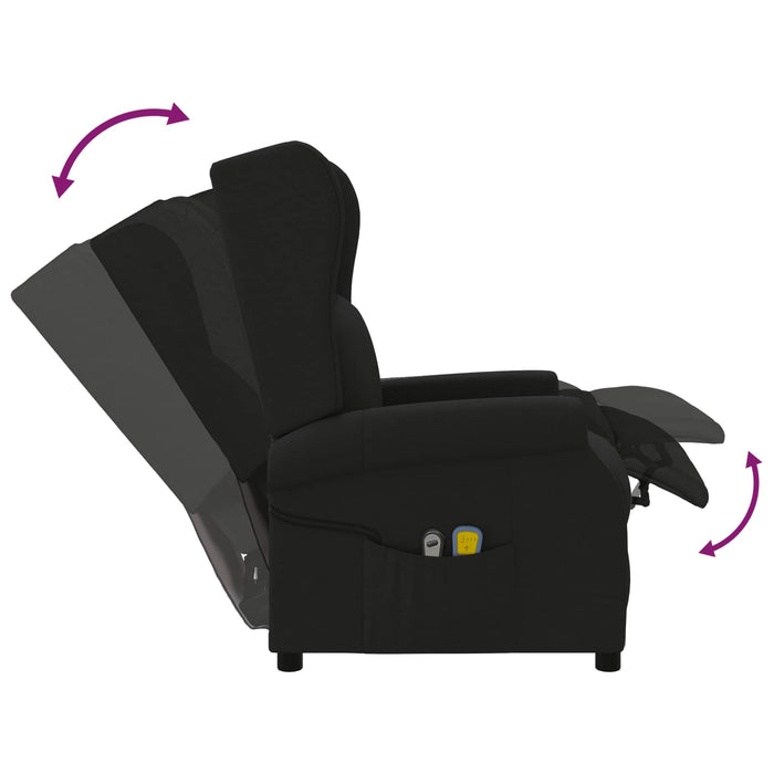 Fotoliu recliner electric cu spătar înclinat Negru Țesătură WALTI