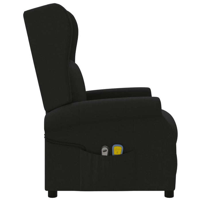 Fotoliu recliner electric cu spătar înclinat Negru Țesătură WALTI