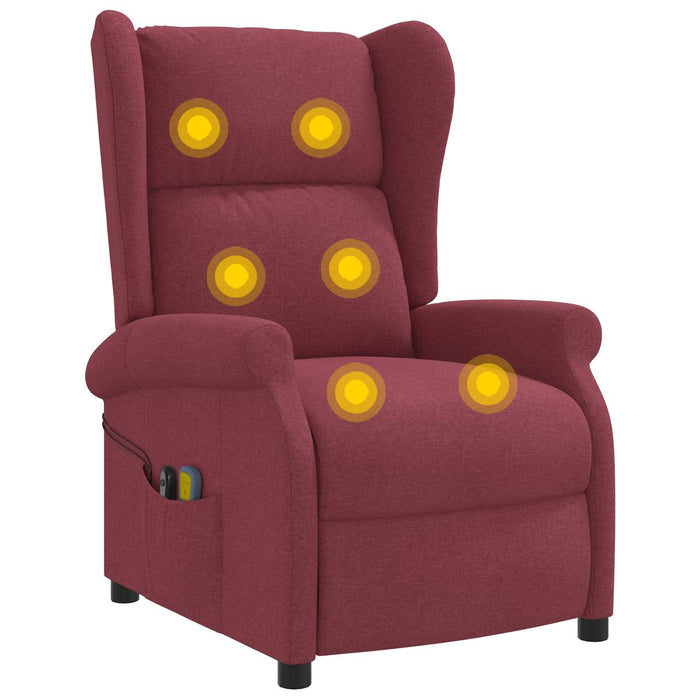 Fotoliu recliner electric cu spătar înclinat Roșu Vin Țesătură WALTI
