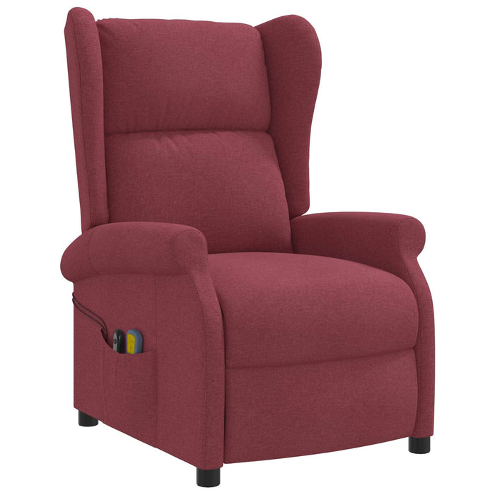 Fotoliu recliner electric cu spătar înclinat Roșu Vin Țesătură WALTI