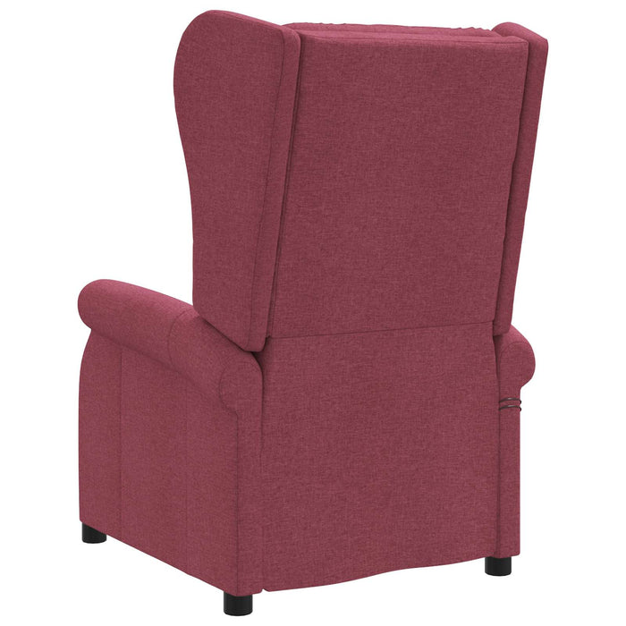 Fotoliu recliner electric cu spătar înclinat Roșu Vin Țesătură WALTI