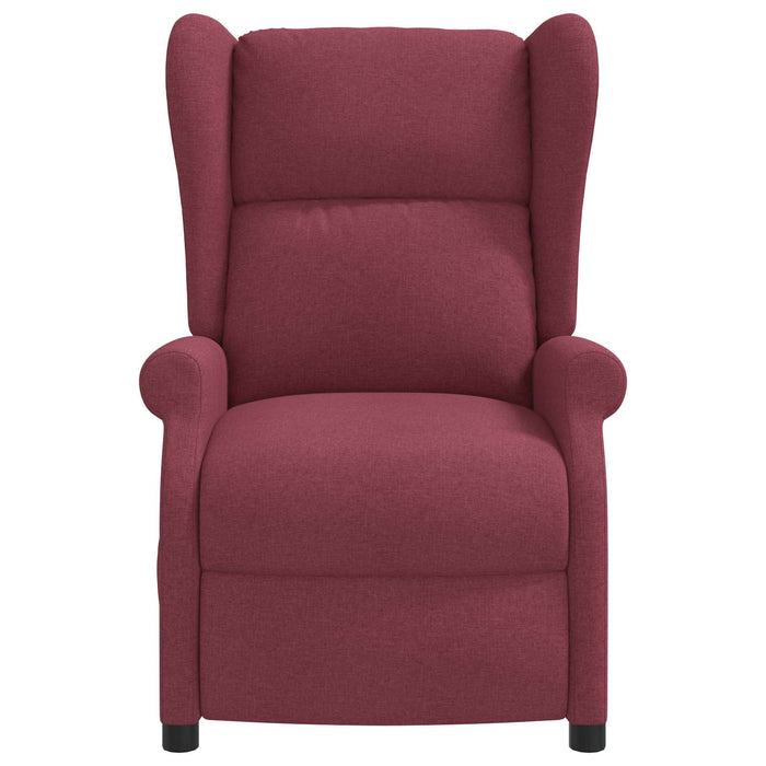 Fotoliu recliner electric cu spătar înclinat Roșu Vin Țesătură WALTI