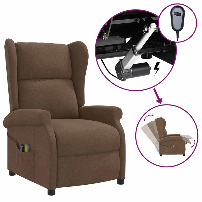 Fotoliu recliner electric cu spătar înclinat Maro Țesătură WALTI