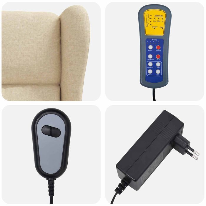 Fotoliu recliner electric cu spătar înclinat Crem Țesătură WALTI