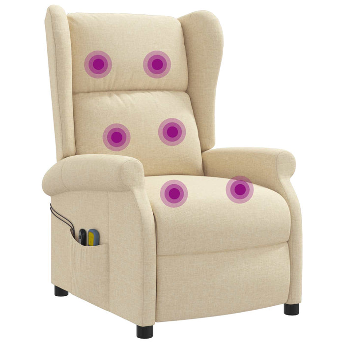 Fotoliu recliner electric cu spătar înclinat Crem Țesătură WALTI