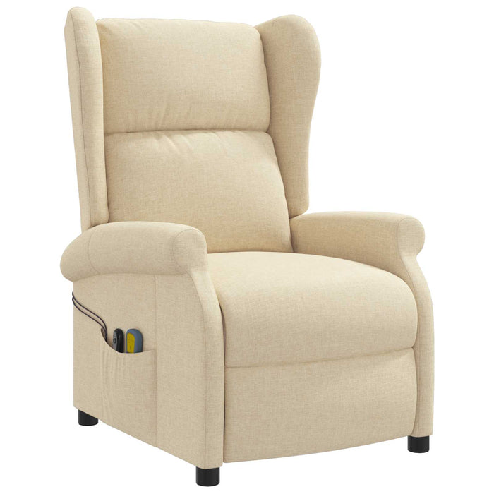 Fotoliu recliner electric cu spătar înclinat Crem Țesătură WALTI