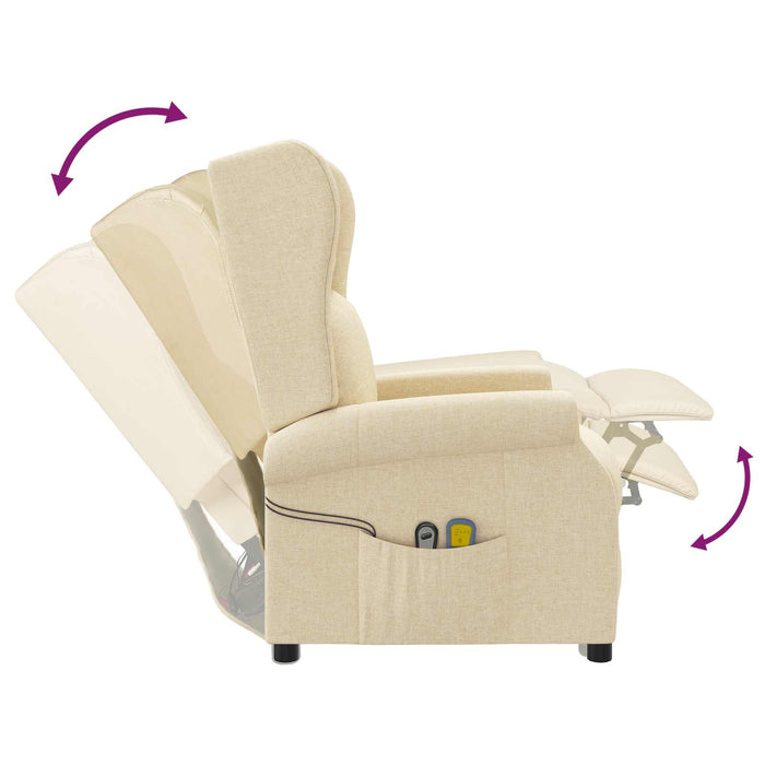 Fotoliu recliner electric cu spătar înclinat Crem Țesătură WALTI