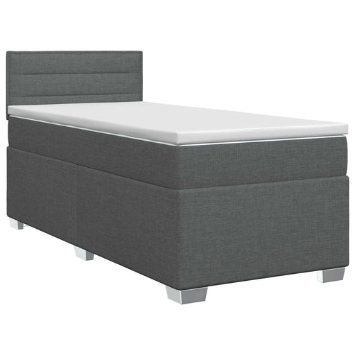 Pat boxspring cu saltea Gri închis 80 x 200 cm Țesătură - WALTI WALTI