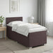 Pat boxspring cu saltea Maro închis 100 x 200 cm Țesătură - WALTI WALTI