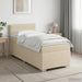 Pat boxspring cu saltea cu headboard Crem 90 x 190 cm Țesătură - WALTI WALTI
