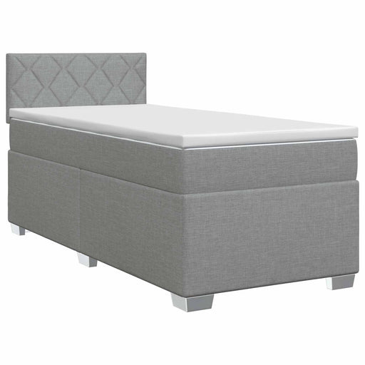 Pat boxspring cu saltea Gri deschis 80 x 200 cm Țesătură - WALTI WALTI