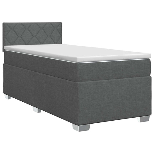Pat boxspring cu saltea Gri închis 80 x 200 cm Țesătură - WALTI WALTI