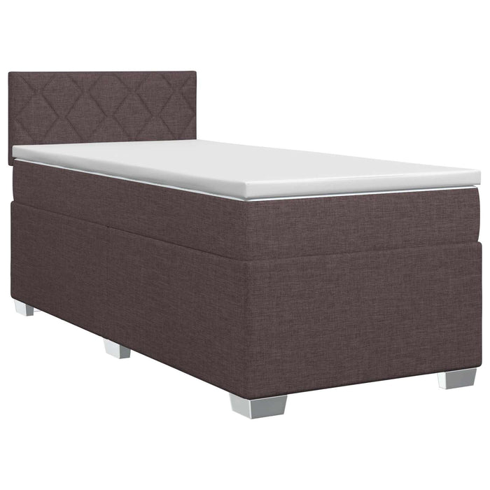 Pat boxspring cu saltea Maro închis 80 x 200 cm Țesătură WALTI