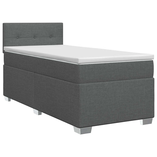 Pat boxspring cu saltea Gri închis 90 x 190 cm Țesătură - WALTI WALTI