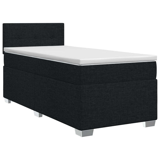 Pat boxspring cu saltea cu headboard Negru 90 x 190 cm Țesătură - WALTI WALTI