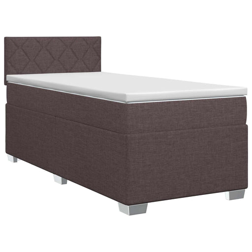Pat boxspring cu saltea Maro închis 90 x 190 cm Țesătură - WALTI WALTI