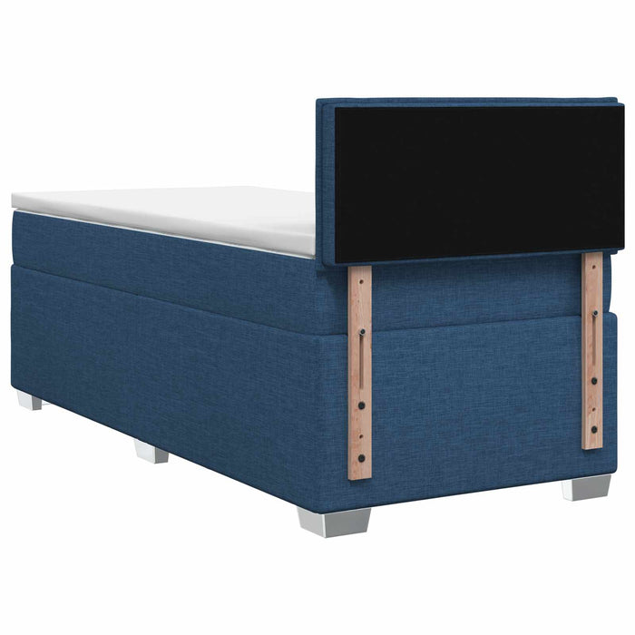 Pat boxspring cu saltea albastru 90 x 200 cm Țesătură WALTI