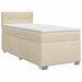 Pat boxspring cu saltea cu headboard Crem 90 x 200 cm Țesătură - WALTI WALTI