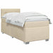 Pat boxspring cu saltea cu headboard Crem 90 x 200 cm Țesătură - WALTI WALTI