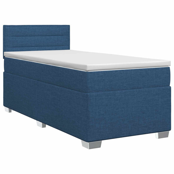 Pat boxspring cu saltea albastru 100 x 200 cm Țesătură WALTI