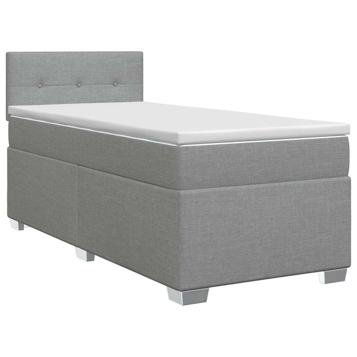 Pat boxspring cu saltea Gri deschis 100 x 200 cm Țesătură WALTI