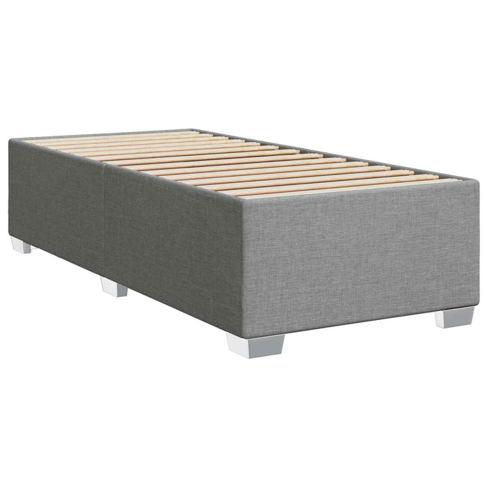 Pat boxspring cu saltea Gri deschis 100 x 200 cm Țesătură WALTI