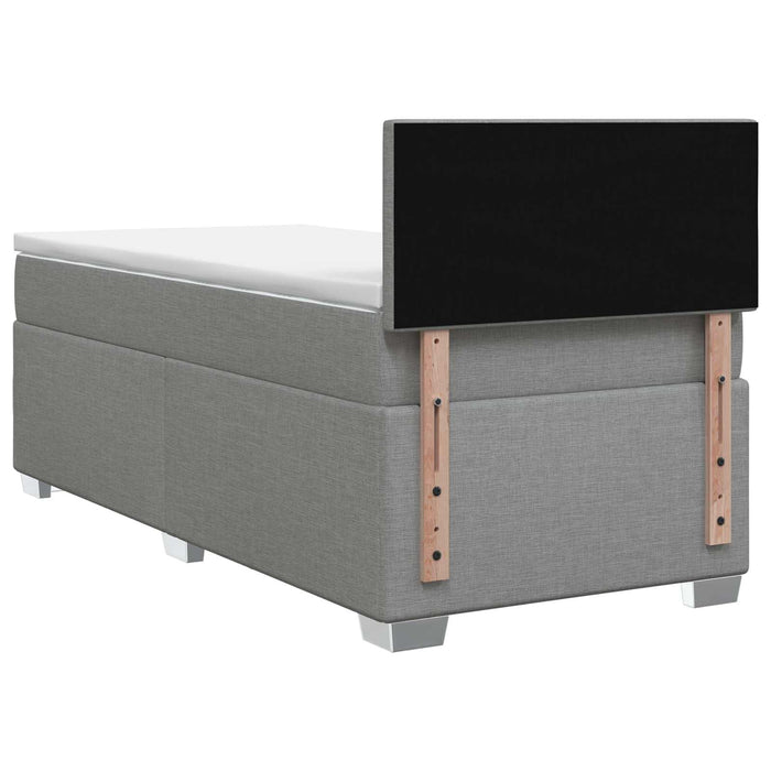 Pat boxspring cu saltea Gri deschis 100 x 200 cm Țesătură WALTI