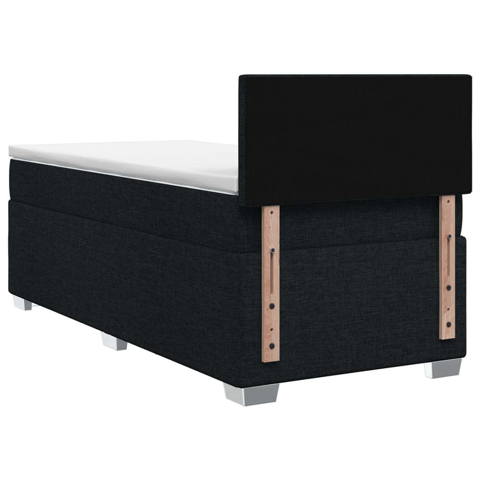 Pat boxspring cu saltea Negru 100 x 200 cm Țesătură WALTI
