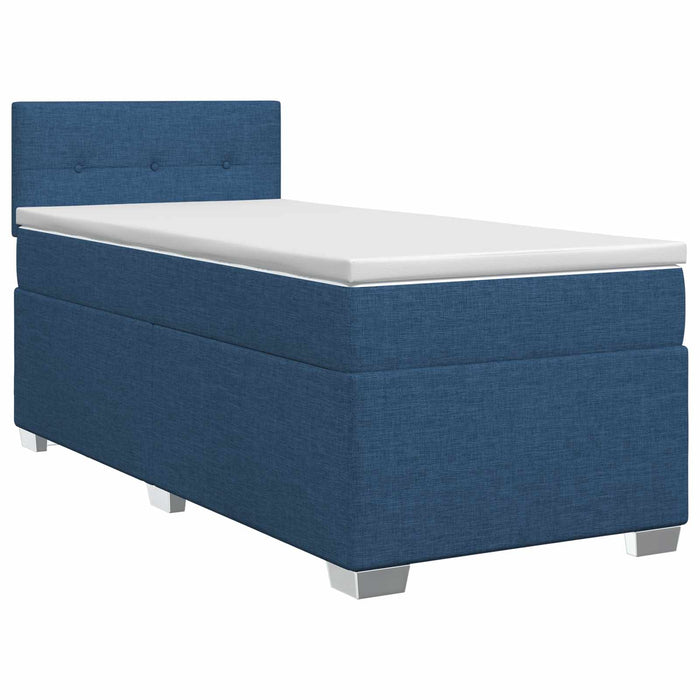 Pat boxspring cu saltea albastru 100 x 200 cm Țesătură WALTI