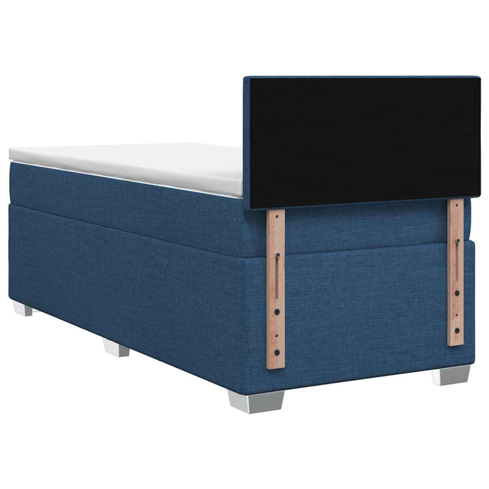 Pat boxspring cu saltea albastru 100 x 200 cm Țesătură WALTI