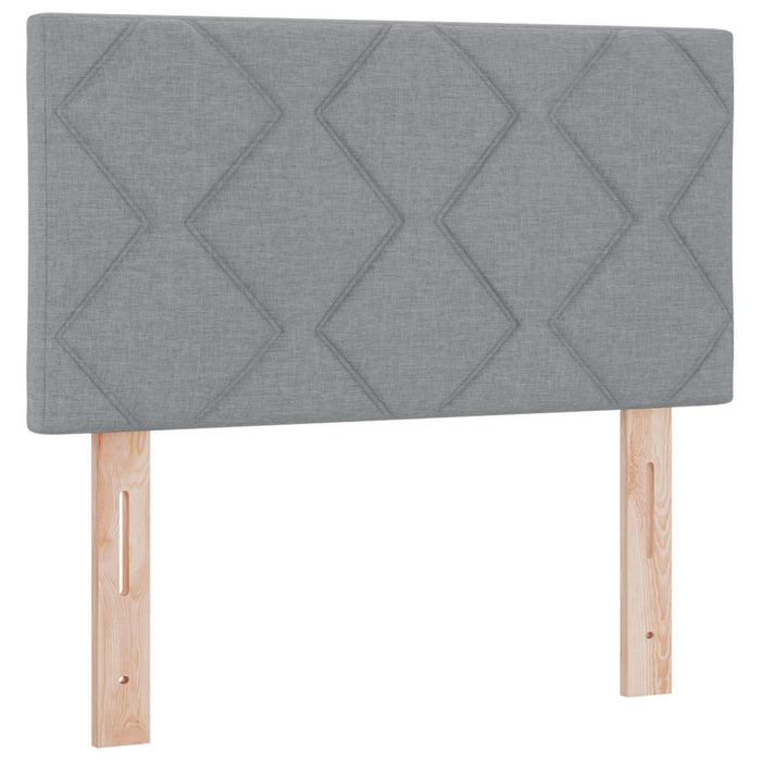 Pat boxspring cu saltea Gri deschis 100 x 200 cm Țesătură WALTI