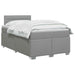 Pat boxspring cu saltea Gri deschis 120 x 190 cm Țesătură - WALTI WALTI