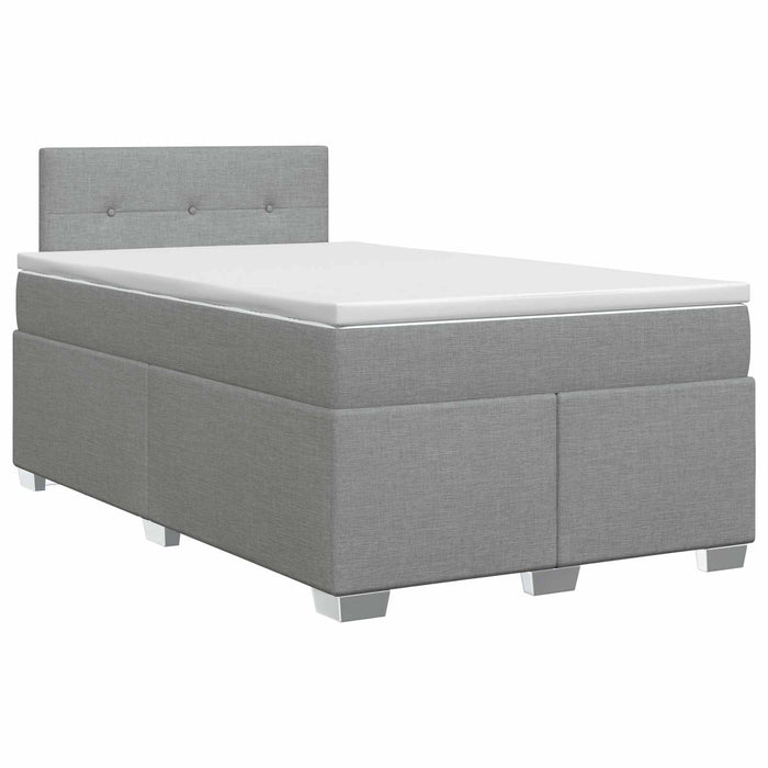 Pat boxspring cu saltea Gri deschis 120 x 190 cm Țesătură WALTI